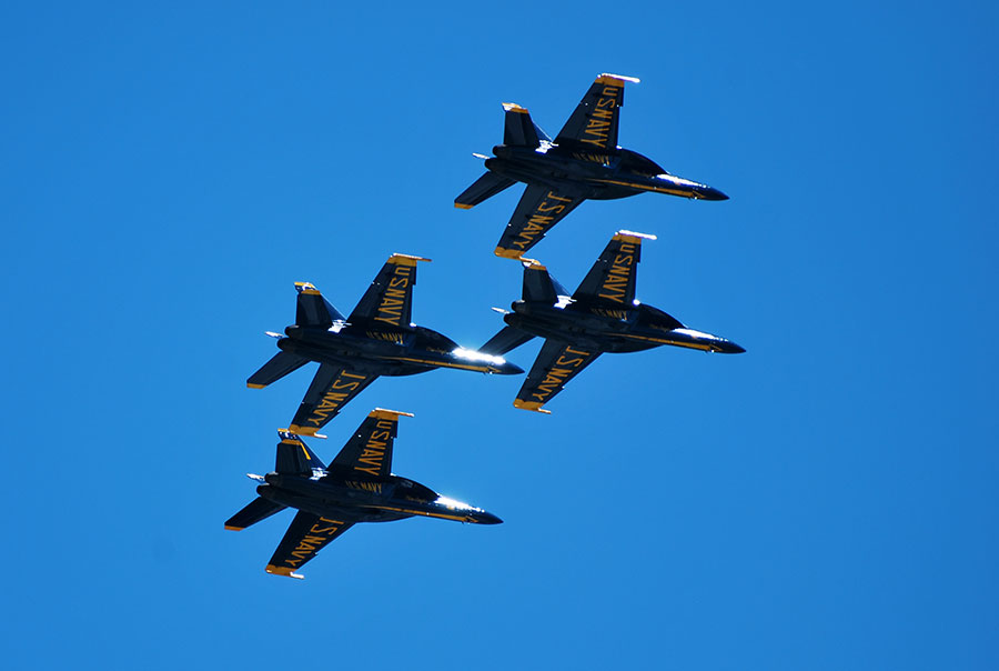Blue Angels Takeoff Seattle Formation