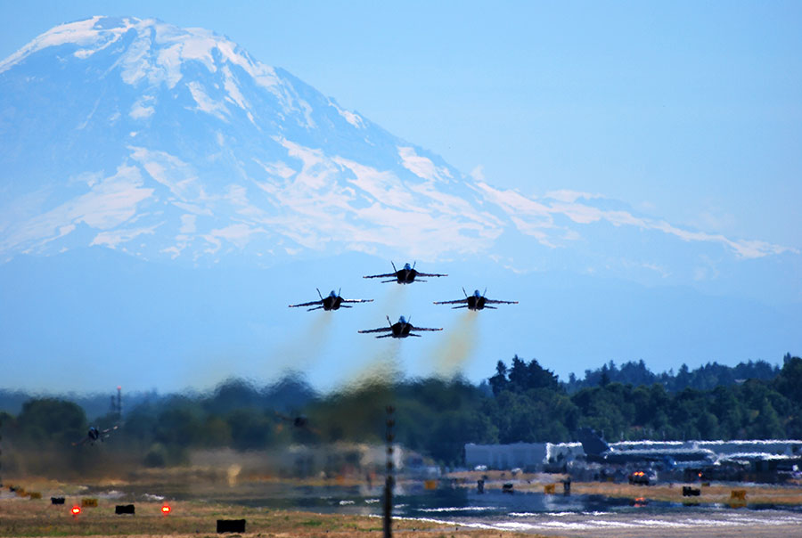 Blue Angels Takeoff Seattle Boeing Field